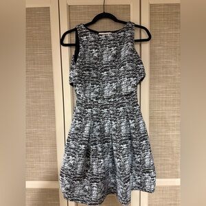 Early Jonathan Simkhai Jacquard Fit & Flare Dress | Sculpted Bubble Skirt | 0